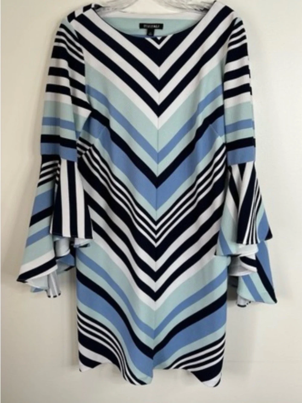 Roz & Ali Striped Mini Dress with Flutter Sleeves - Picture 3 of 9